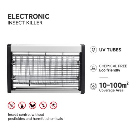 Brilagi - Ηλεκτρική παγίδα εντόμων 2xUV/20W/230V 100 m2