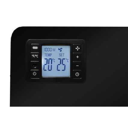 Brilagi - Ηλεκτρικός θερμοπομπός 1000/1300/2300W LCD/timer/TURBO/θερμοστάτης μαύρο + τηλεχειριστήριο