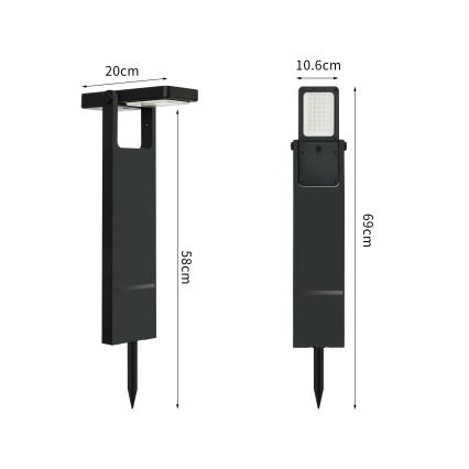 Brilagi - Ηλιακή λάμπα LED ΗΛΙΟΣ SPIKE LED/4W/3,7V 2200 mAh IP44