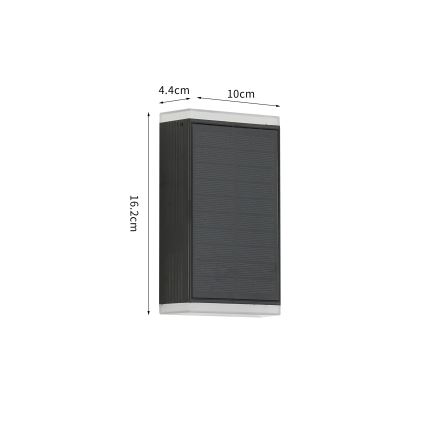 Brilagi - Ηλιακό φωτιστικό τοίχου LED ΗΛΙΟΣ GUARD LED/2W/3,7V 2000 mAh IP45