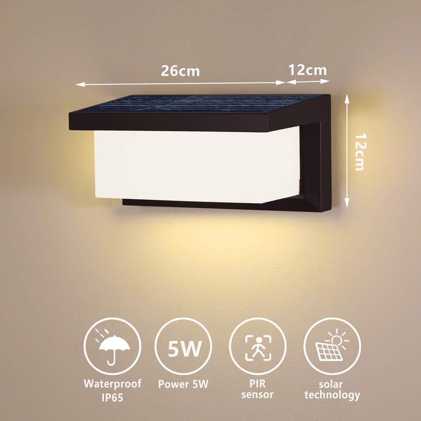 Brilagi - Ηλιακό φωτιστικό τοίχου LED με αισθητήρα BRICKY LED/5W/6V 4000 mAh IP65