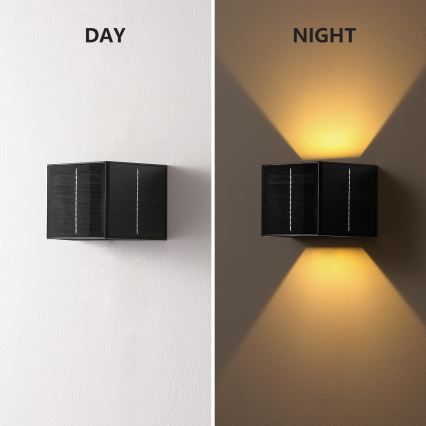 Brilagi - Ηλιακό φωτιστικό τοίχου LED με αισθητήρα SOLAR CUBE LED/2W/3,2V 1300 mAh IP54