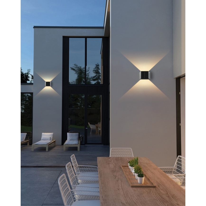 Brilagi - Ηλιακό φωτιστικό τοίχου LED με αισθητήρα SOLAR CUBE LED/2W/3,2V 1300 mAh IP54