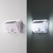 Brilagi - Ηλιακό φωτιστικό τοίχου LED με αισθητήρα WALLIE LED/0,85W/3,7V 6500K IP65 ασήμι