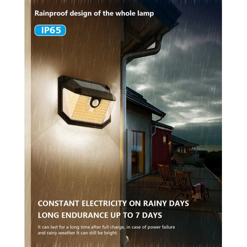 Brilagi - Ηλιακό φωτιστικό τοίχου LED με αισθητήρα WALLIE LED/4W/5,5V 1200 mAh 3000K IP65
