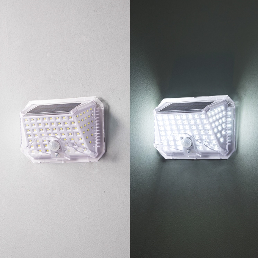 Brilagi - Ηλιακό φωτιστικό τοίχου LED με αισθητήρα WALLIE LED/4W/5,5V 1200 mAh 6500K IP64 ασημί