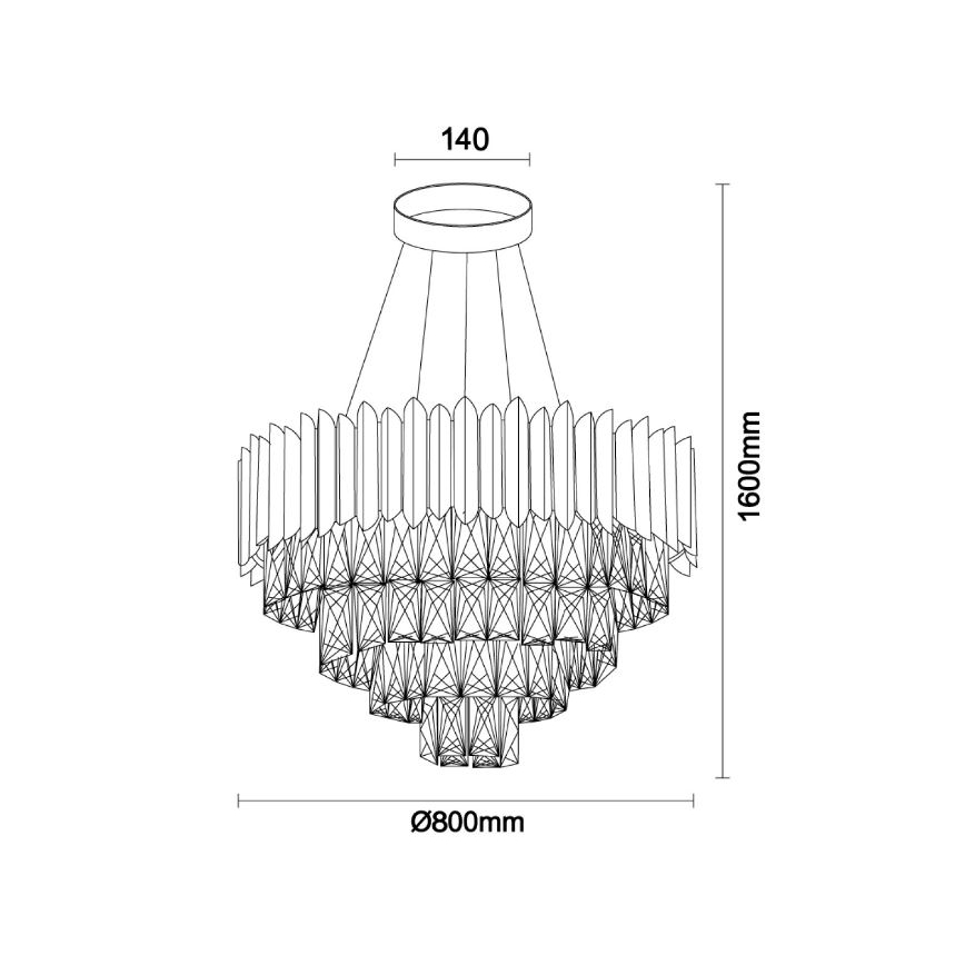 Brilagi - Κρεμαστό φωτιστικό με καλώδιο CARLOS 11xE14/40W/230V διάμ. 80 εκ.