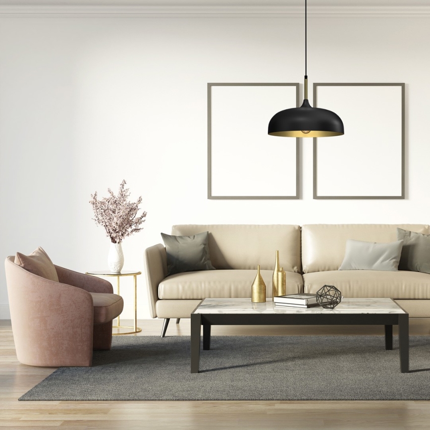Brilagi - Κρεμαστό φωτιστικό οροφής ABRAHAM 1xE27/60W/230V διάμετρος 35 cm μαύρο