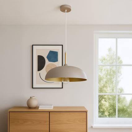 Brilagi - Κρεμαστό φωτιστικό οροφής ABRAHAM 1xE27/60W/230V διάμετρος 45 cm μπεζ