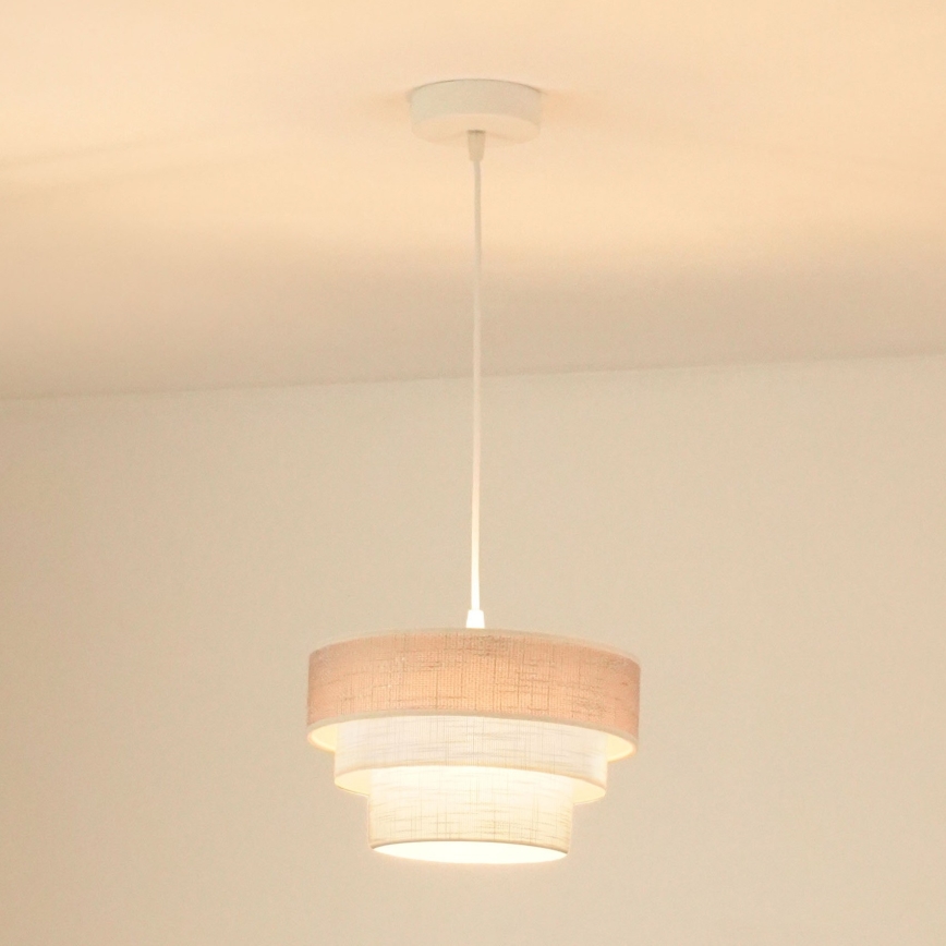 Brilagi - Κρεμαστό φωτιστικό οροφής ALASKA LUNETA 1xE27/15W/230V διάμετρος 25 cm γκρι/κρεμ