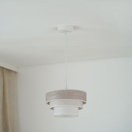 Brilagi - Κρεμαστό φωτιστικό οροφής ALASKA LUNETA 1xE27/15W/230V διάμετρος 25 cm γκρι/κρεμ