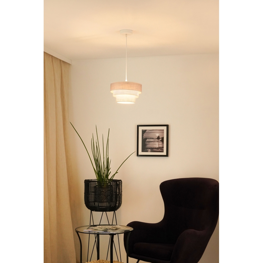 Brilagi - Κρεμαστό φωτιστικό οροφής ALASKA LUNETA 1xE27/15W/230V διάμετρος 25 cm γκρι/κρεμ