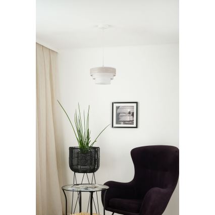 Brilagi - Κρεμαστό φωτιστικό οροφής ALASKA LUNETA 1xE27/15W/230V διάμετρος 25 cm γκρι/κρεμ