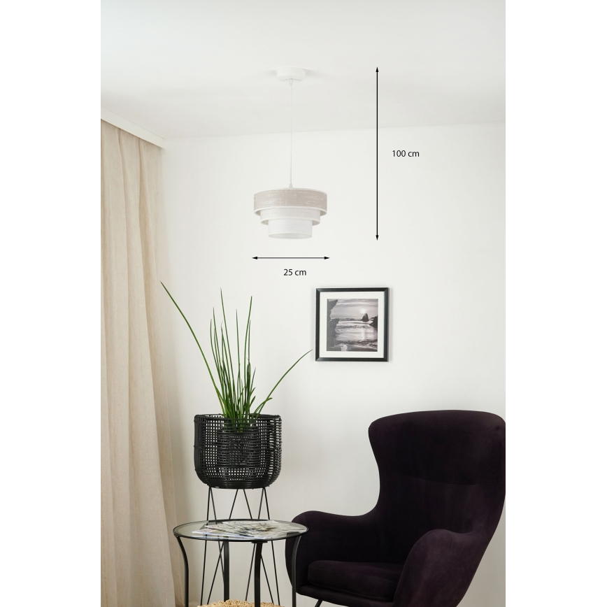 Brilagi - Κρεμαστό φωτιστικό οροφής ALASKA LUNETA 1xE27/15W/230V διάμετρος 25 cm γκρι/κρεμ