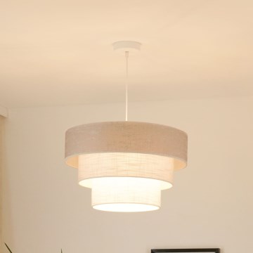 Brilagi - Κρεμαστό φωτιστικό οροφής ALASKA LUNETA 1xE27/15W/230V διάμετρος 45 cm γκρι/κρεμ