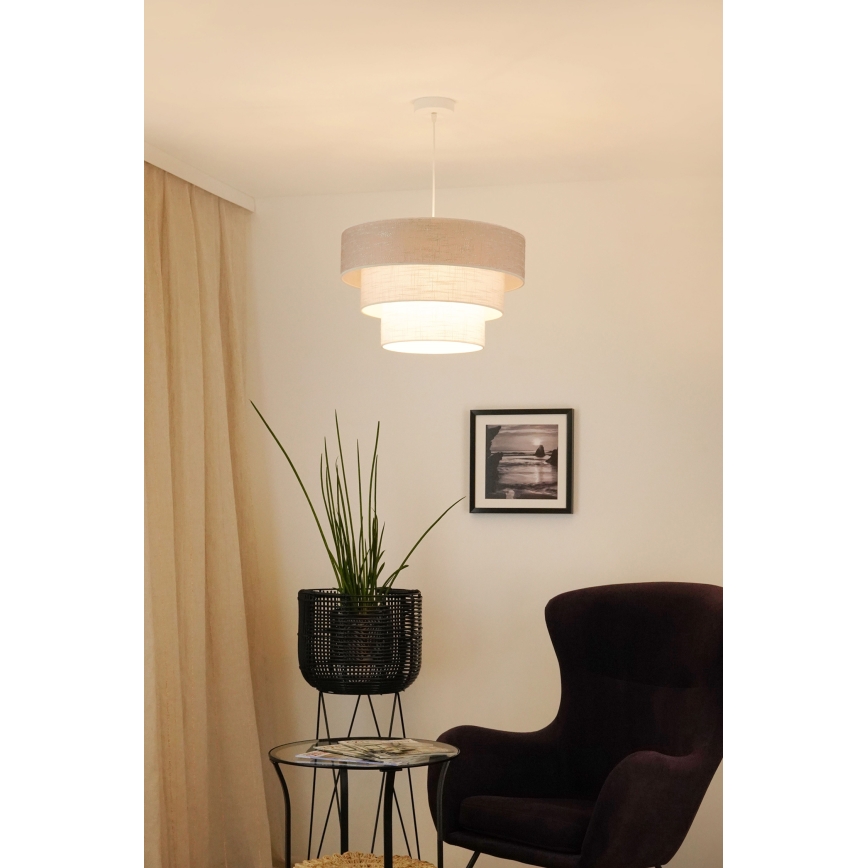 Brilagi - Κρεμαστό φωτιστικό οροφής ALASKA LUNETA 1xE27/15W/230V διάμετρος 45 cm γκρι/κρεμ