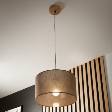 Brilagi - Κρεμαστό φωτιστικό οροφής ANTHONY 1xE27/60W/230V δρυς/καφέ