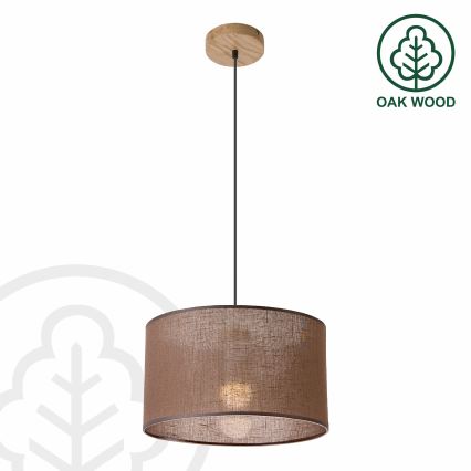 Brilagi - Κρεμαστό φωτιστικό οροφής ANTHONY 1xE27/60W/230V δρυς/καφέ