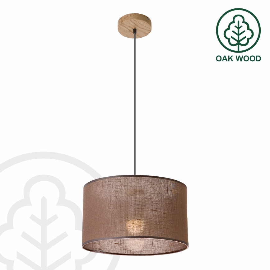 Brilagi - Κρεμαστό φωτιστικό οροφής ANTHONY 1xE27/60W/230V δρυς/καφέ