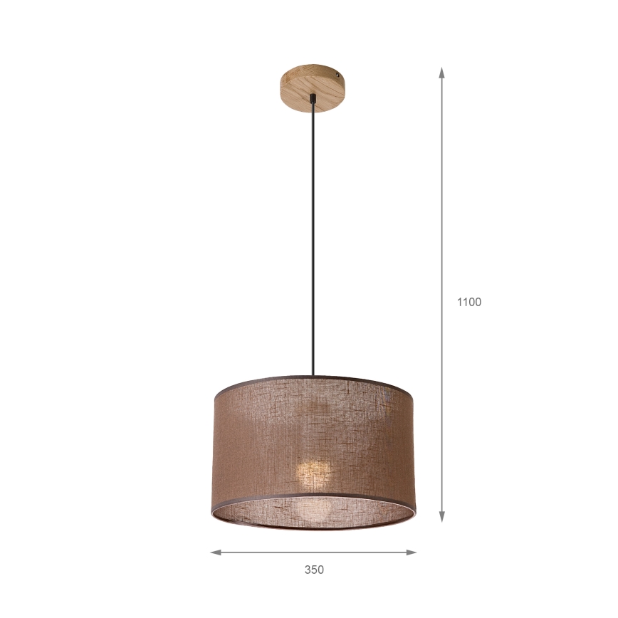Brilagi - Κρεμαστό φωτιστικό οροφής ANTHONY 1xE27/60W/230V δρυς/καφέ