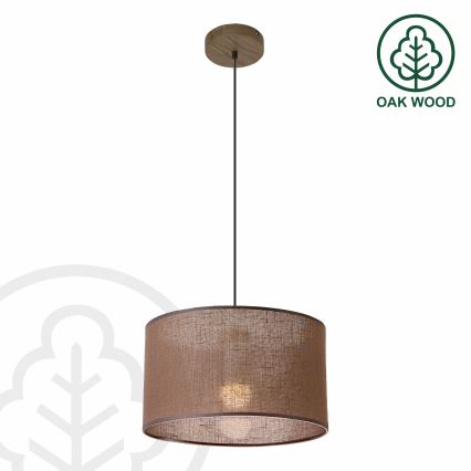 Brilagi - Κρεμαστό φωτιστικό οροφής ANTHONY 1xE27/60W/230V δρυς/καφέ