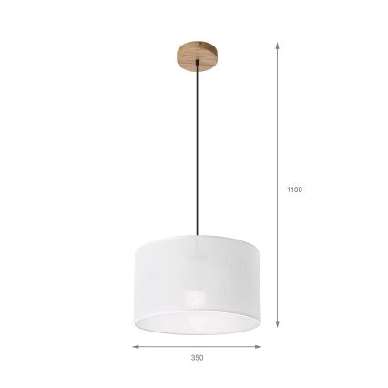 Brilagi - Κρεμαστό φωτιστικό οροφής ANTHONY 1xE27/60W/230V δρυς/λευκό
