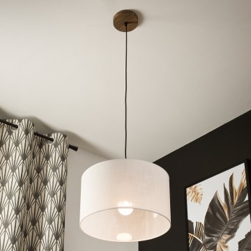 Brilagi - Κρεμαστό φωτιστικό οροφής ANTHONY 1xE27/60W/230V δρυς/λευκό