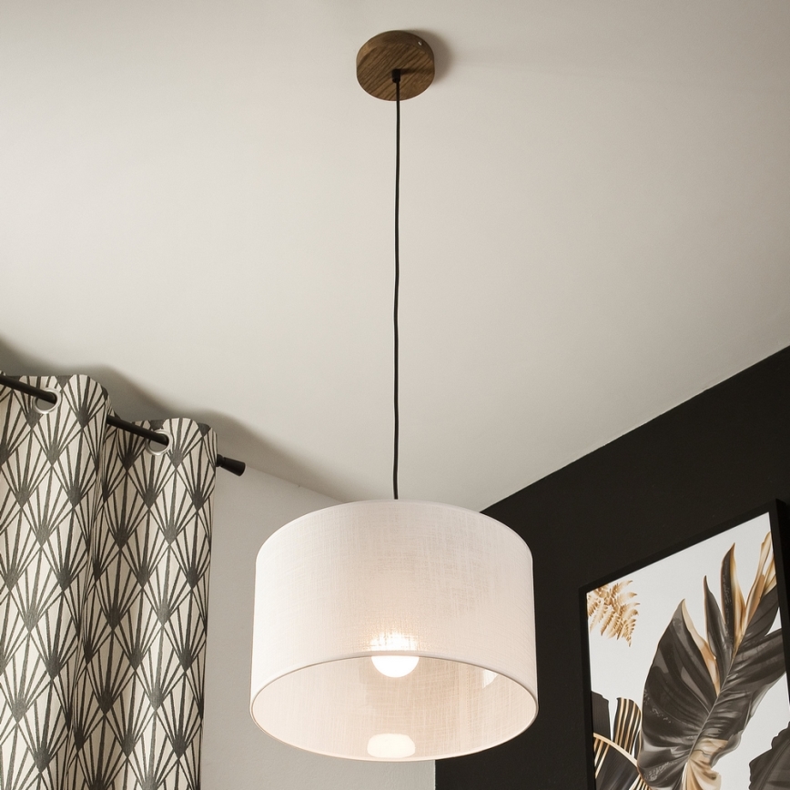 Brilagi - Κρεμαστό φωτιστικό οροφής ANTHONY 1xE27/60W/230V δρυς/λευκό