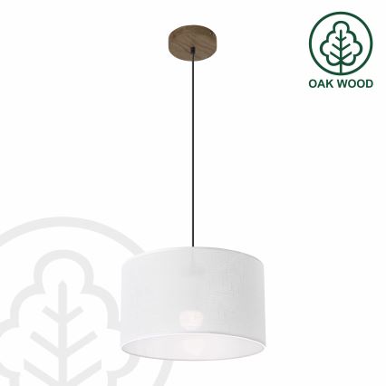 Brilagi - Κρεμαστό φωτιστικό οροφής ANTHONY 1xE27/60W/230V δρυς/λευκό