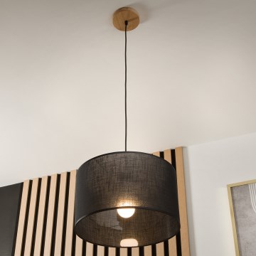 Brilagi - Κρεμαστό φωτιστικό οροφής ANTHONY 1xE27/60W/230V δρυς/μαύρο