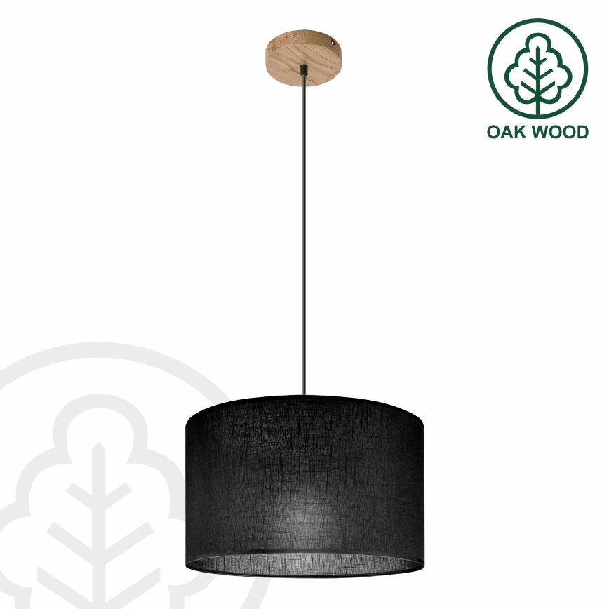 Brilagi - Κρεμαστό φωτιστικό οροφής ANTHONY 1xE27/60W/230V δρυς/μαύρο