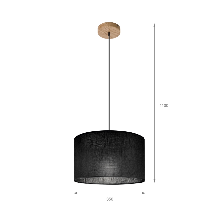 Brilagi - Κρεμαστό φωτιστικό οροφής ANTHONY 1xE27/60W/230V δρυς/μαύρο