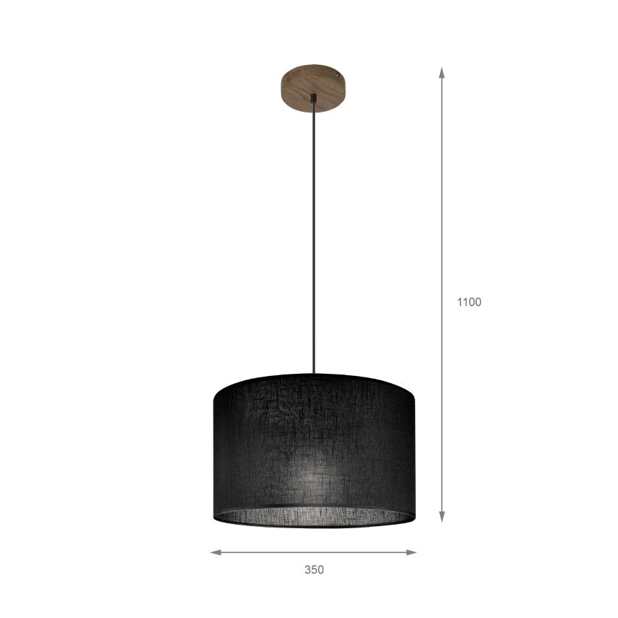 Brilagi - Κρεμαστό φωτιστικό οροφής ANTHONY 1xE27/60W/230V δρυς/μαύρο