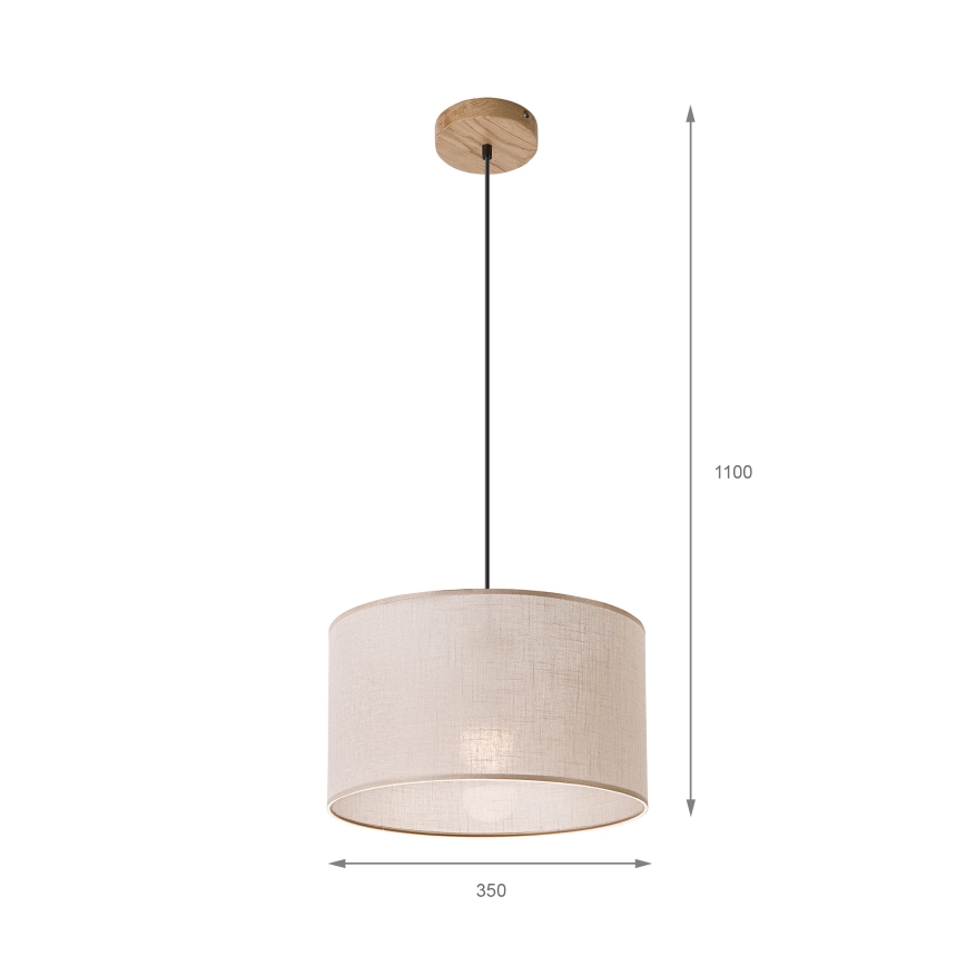 Brilagi - Κρεμαστό φωτιστικό οροφής ANTHONY 1xE27/60W/230V δρυς/μπεζ