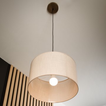 Brilagi - Κρεμαστό φωτιστικό οροφής ANTHONY 1xE27/60W/230V δρυς/μπεζ