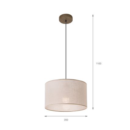 Brilagi - Κρεμαστό φωτιστικό οροφής ANTHONY 1xE27/60W/230V δρυς/μπεζ