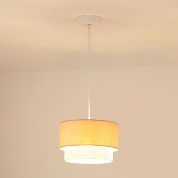 Brilagi - Κρεμαστό φωτιστικό οροφής ARIZONA BOHO 1xE27/15W/230V διάμετρος 25 cm μπεζ/λευκό