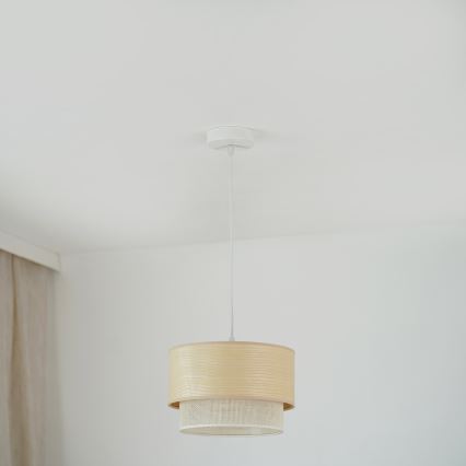 Brilagi - Κρεμαστό φωτιστικό οροφής ARIZONA BOHO 1xE27/15W/230V διάμετρος 25 cm μπεζ/λευκό