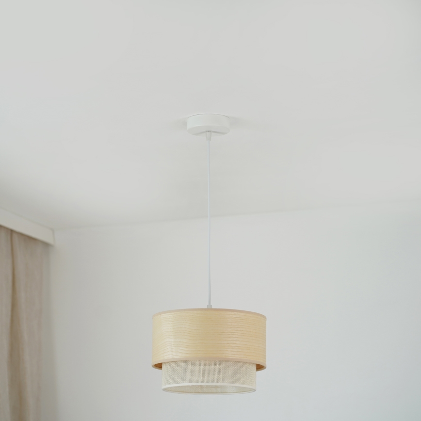Brilagi - Κρεμαστό φωτιστικό οροφής ARIZONA BOHO 1xE27/15W/230V διάμετρος 25 cm μπεζ/λευκό