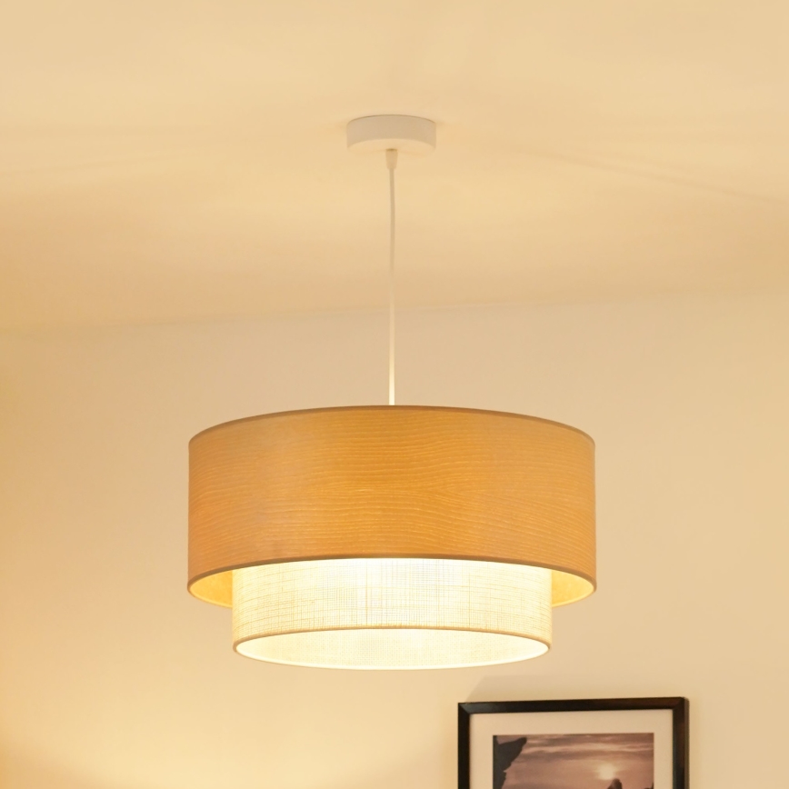Brilagi - Κρεμαστό φωτιστικό οροφής ARIZONA BOHO 1xE27/15W/230V διάμετρος 45 cm μπεζ/λευκό