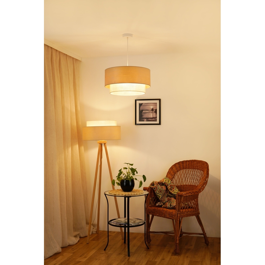 Brilagi - Κρεμαστό φωτιστικό οροφής ARIZONA BOHO 1xE27/15W/230V διάμετρος 45 cm μπεζ/λευκό