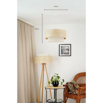 Brilagi - Κρεμαστό φωτιστικό οροφής ARIZONA BOHO 1xE27/15W/230V διάμετρος 45 cm μπεζ/λευκό