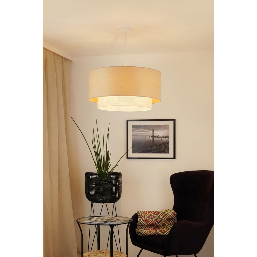 Brilagi - Κρεμαστό φωτιστικό οροφής ARIZONA BOHO 1xE27/15W/230V διάμετρος 60 cm μπεζ/λευκό