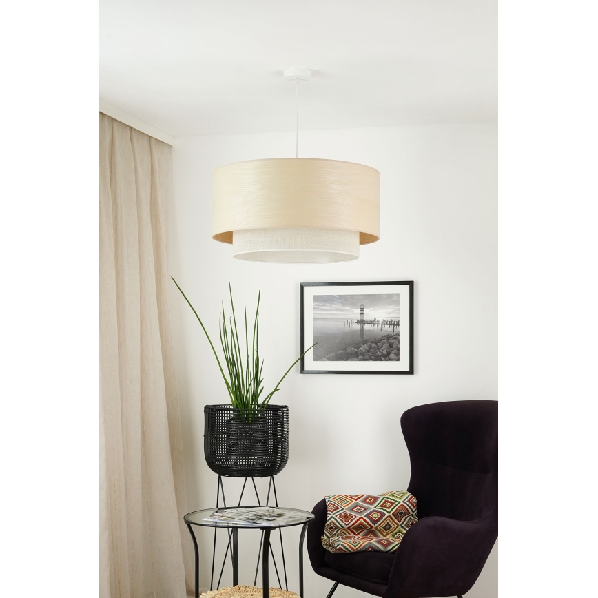 Brilagi - Κρεμαστό φωτιστικό οροφής ARIZONA BOHO 1xE27/15W/230V διάμετρος 60 cm μπεζ/λευκό