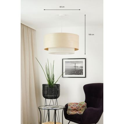 Brilagi - Κρεμαστό φωτιστικό οροφής ARIZONA BOHO 1xE27/15W/230V διάμετρος 60 cm μπεζ/λευκό