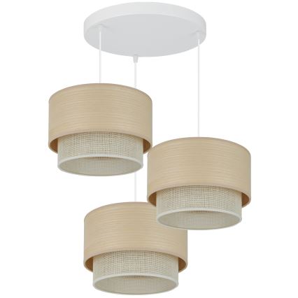 Brilagi - Κρεμαστό φωτιστικό οροφής ARIZONA BOHO 3xE27/15W/230V μπεζ/λευκό