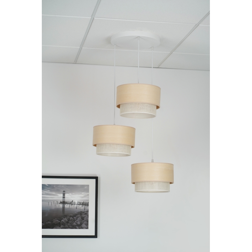 Brilagi - Κρεμαστό φωτιστικό οροφής ARIZONA BOHO 3xE27/15W/230V μπεζ/λευκό