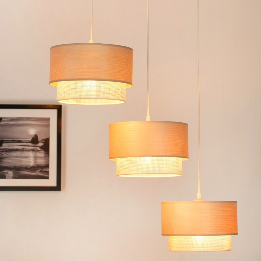 Brilagi - Κρεμαστό φωτιστικό οροφής ARIZONA BOHO 3xE27/15W/230V μπεζ/λευκό