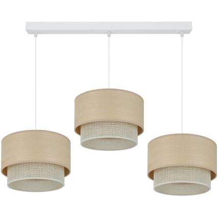 Brilagi - Κρεμαστό φωτιστικό οροφής ARIZONA BOHO 3xE27/15W/230V μπεζ/λευκό