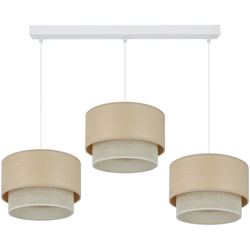 Brilagi - Κρεμαστό φωτιστικό οροφής ARIZONA BOHO 3xE27/15W/230V μπεζ/λευκό